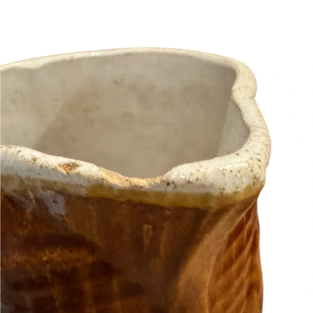 Vintage Star Stoneware Company Brown Ceramic Pitcher with Grape Design - Picture 6 of 6